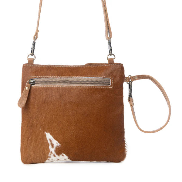 Myra Ornate Hair-On-Hide & Tooled Leather Handbag